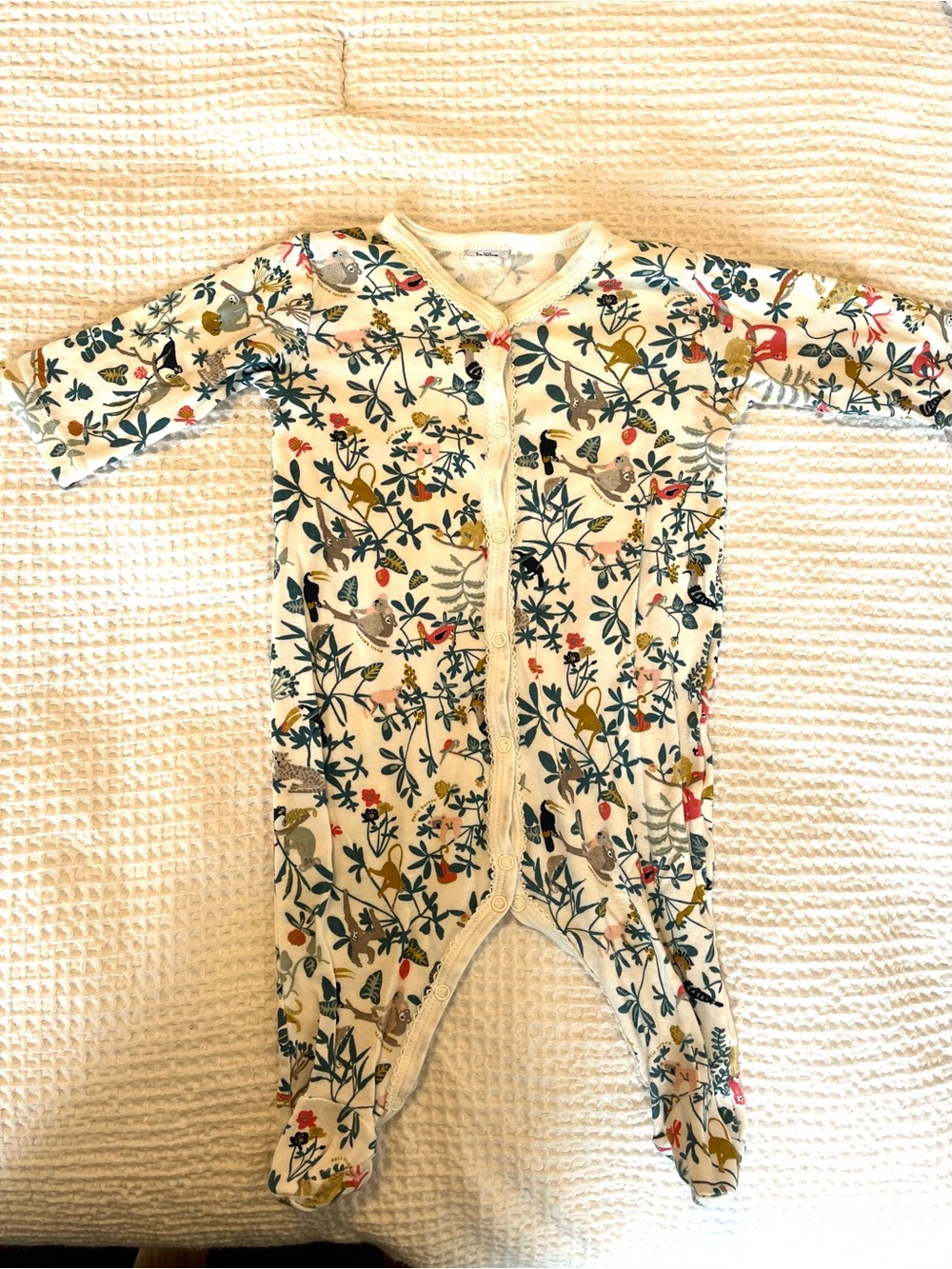 Unbranded Cream Floral Baby One-Piece Sleepsuit